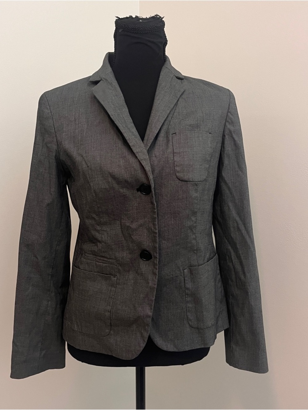 Talbots Gray Blazer Size 2 Tailored Stretch Career Jacket Classic Workwear